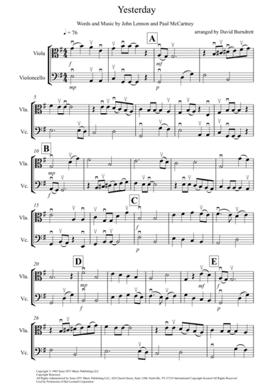 Yesterday (arr. David Burndrett)