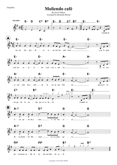 Moliendo Cafe (arr. Bernardo Bernal)