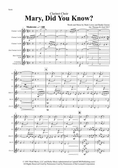 Mary, Did You Know? (arr. Thomas H. Graf)