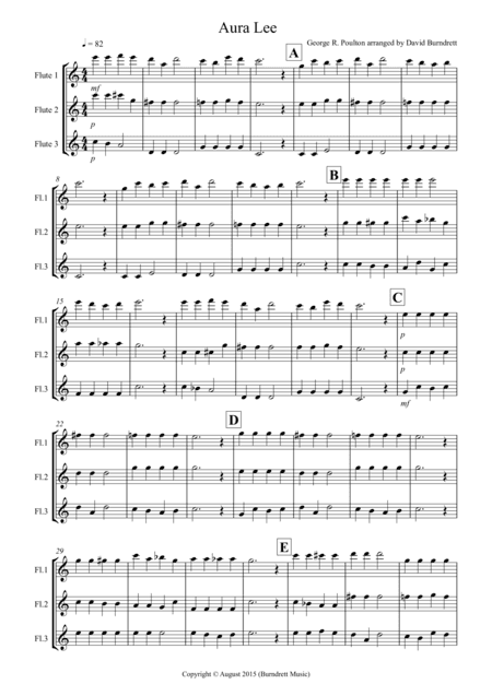 Aura Lee for Flute Trio (arr. David Burndrett)