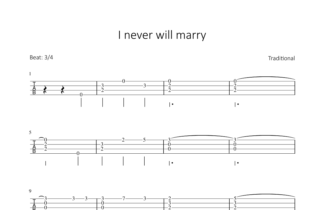 I never will marry (arr. Bettina Schipp)