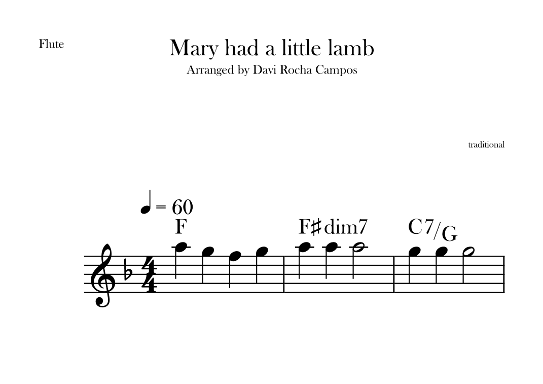 Mary had a little lamb (arr. Davi Rocha Campos)