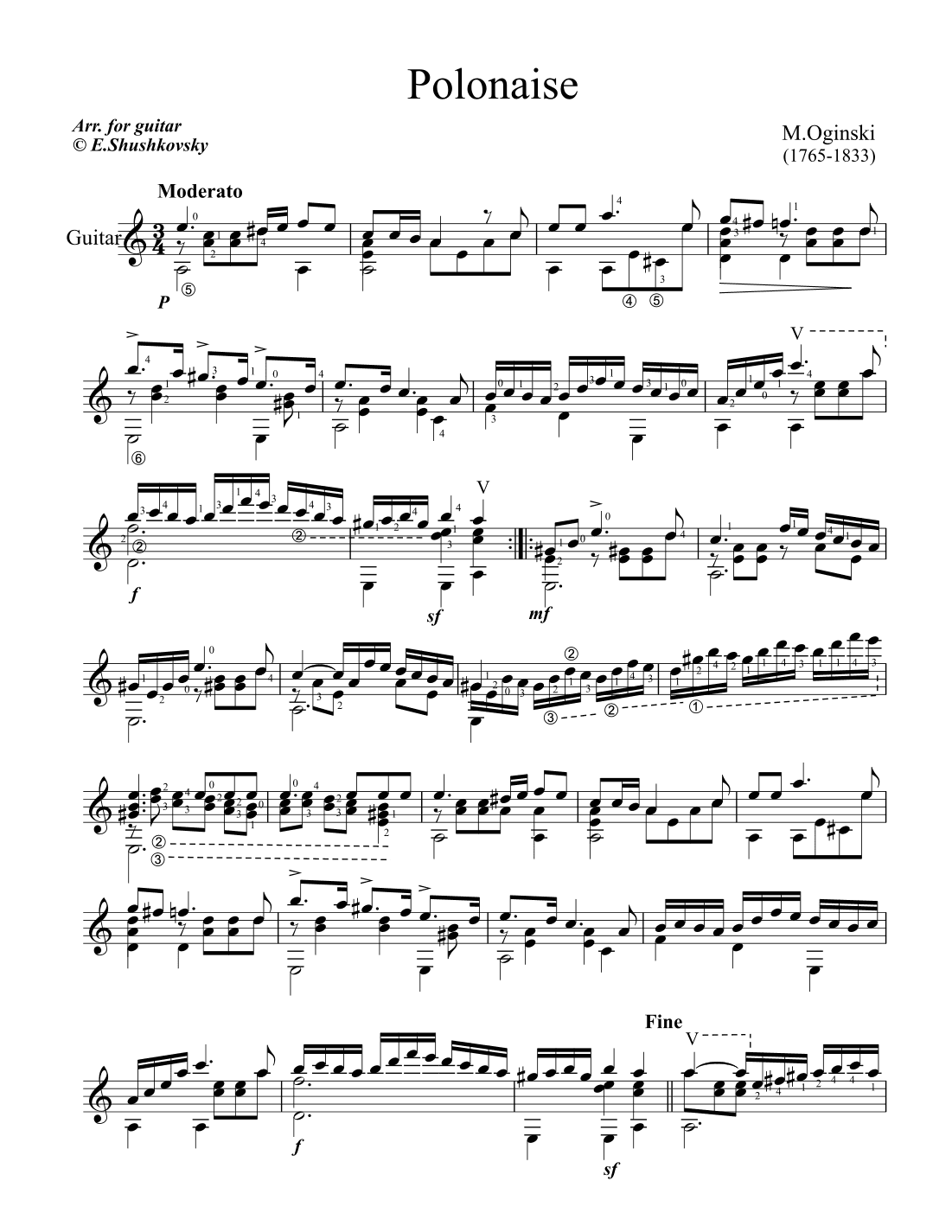 Polonaise (arr. Evgeny Shushkovsky)