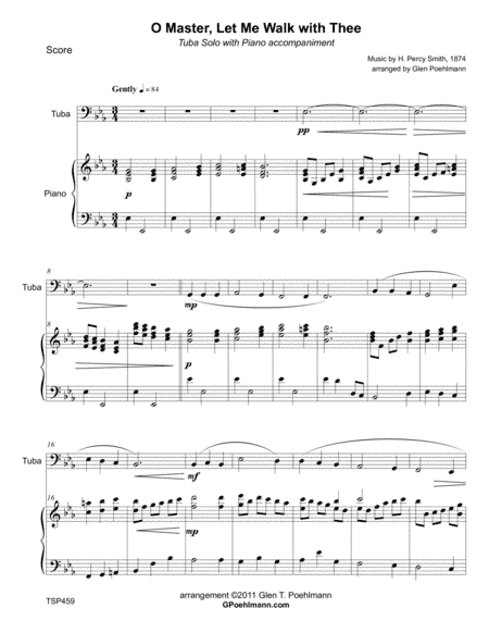 O MASTER LET ME WALK WITH THEE - TUBA SOLO with Piano Accompaniment (arr. Glen Poehlmann)