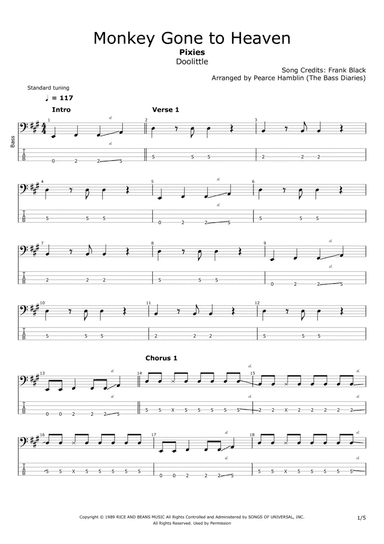 Monkey Gone To Heaven (arr. The Bass Diaries)