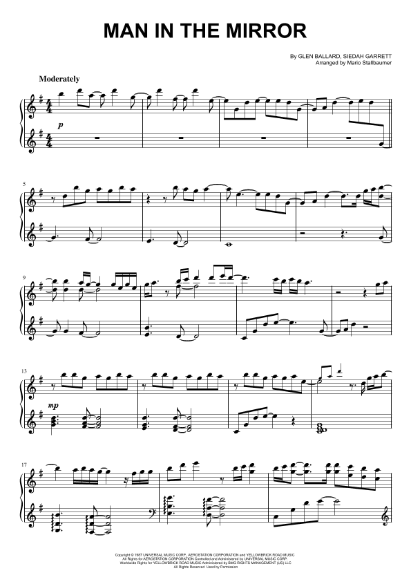 Man In The Mirror (arr. Mario Stallbaumer)