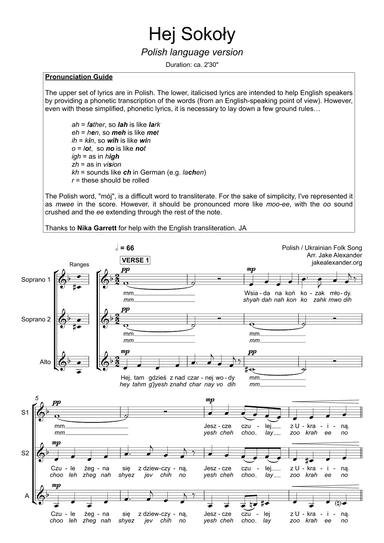 Hej Sokoly - SSA a cappella (arr. Jake Alexander)