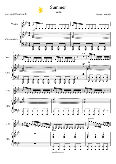 Four seasons - Summer - Presto (Storm) (arr. Kamil Topaczewski)