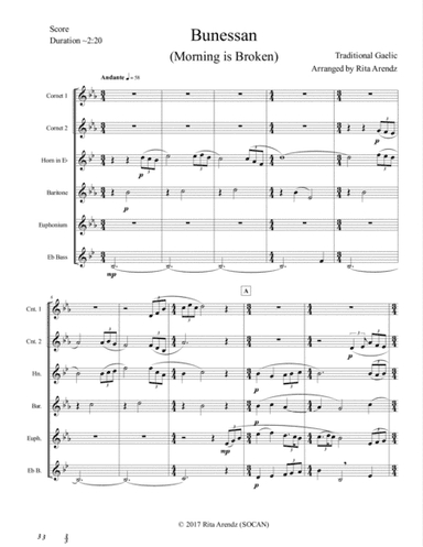 Bunessan for Brass Sextet (arr. Rita Arendz)