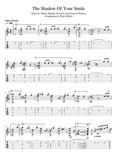 The Shadow Of Your Smile (arr. Peter Miklitz)