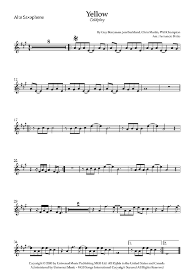 Yellow (arr. Fernando Britto)