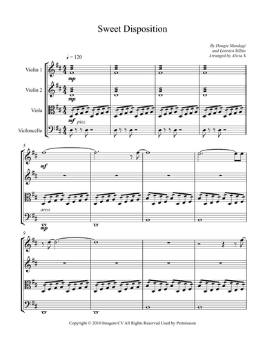 Sweet Disposition (arr. Alicia S.)