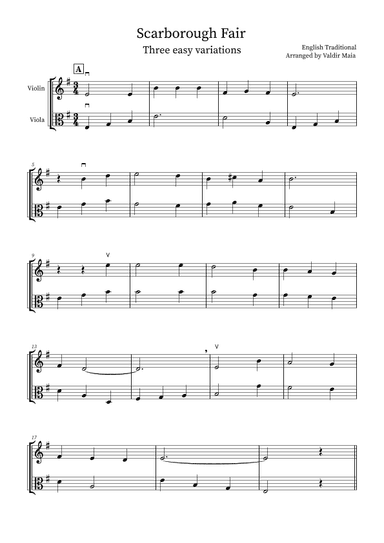 Scarborough Fair - 3 easy variations (arr. Valdir Maia)