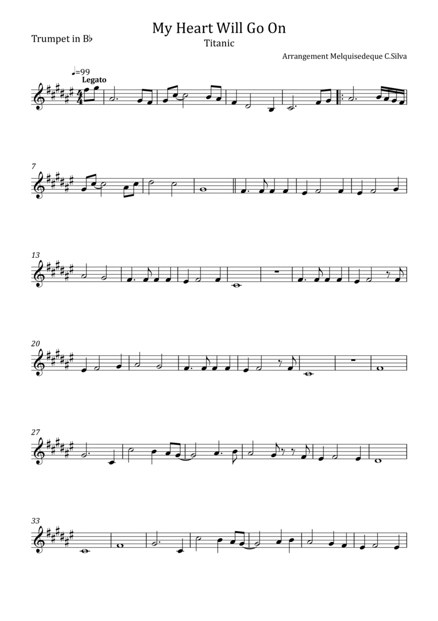 My Heart Will Go On (love Theme From 'titanic') (arr. Melquisedeque C.Silva)