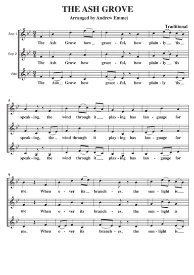 The Ash Grove A Cappella SSA (arr. Andrew Emmet)