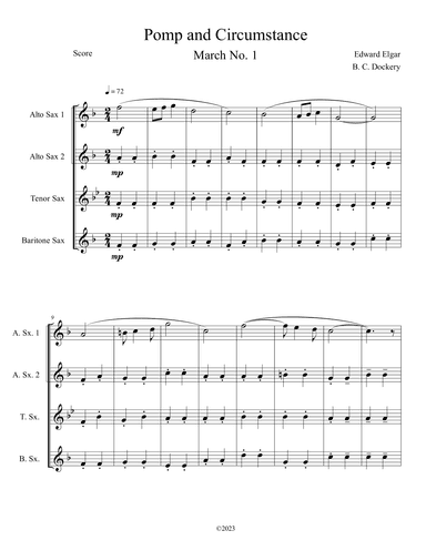 Pomp and Circumstance (Sax Quartet) (arr. B. C. Dockery)