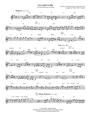 Live And Let Die (arr. Marco Polo C. Ignacio)