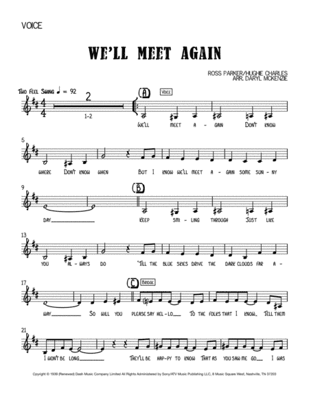 We'll Meet Again (arr. Daryl McKenzie)