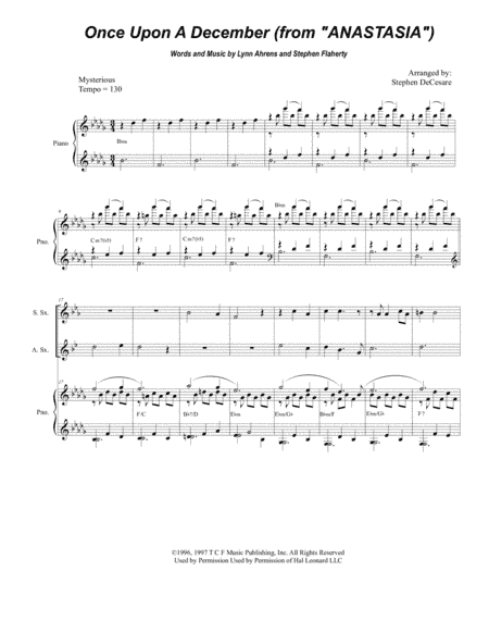 Once Upon A December from the Twentieth Century Fox Motion Picture ANASTASIA (arr. Stephen DeCesare)