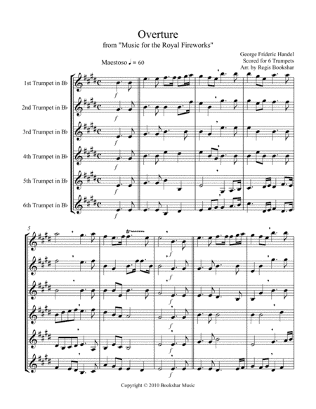 Overture (from "Music for the Royal Fireworks") (Trumpet Sextet) (arr. Regis Bookshar)