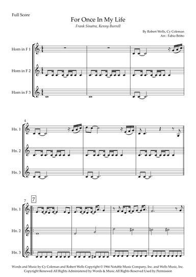 For Once In My Life (arr. Fabio Britto)