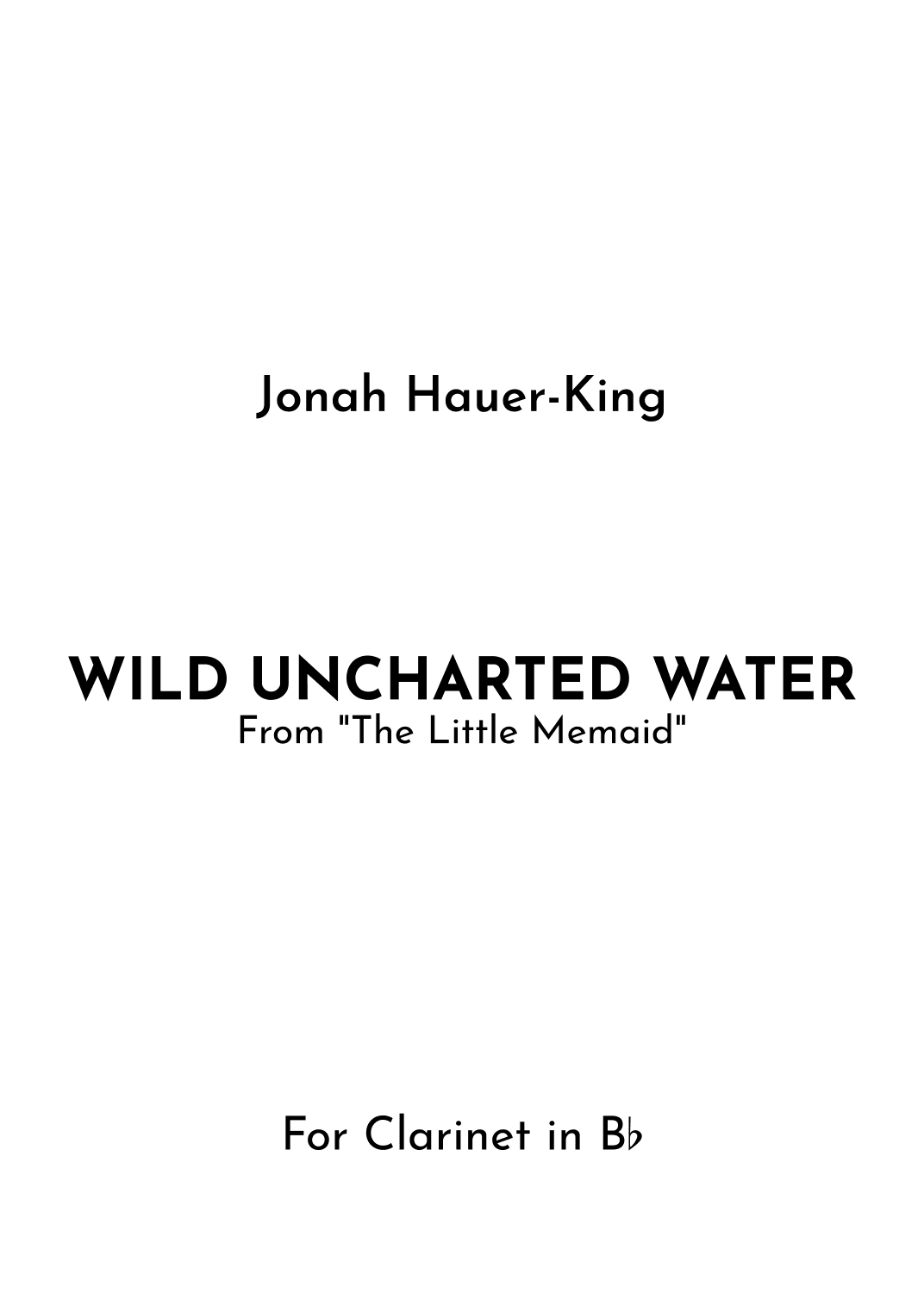 Wild Uncharted Waters (arr. Jireh J.)