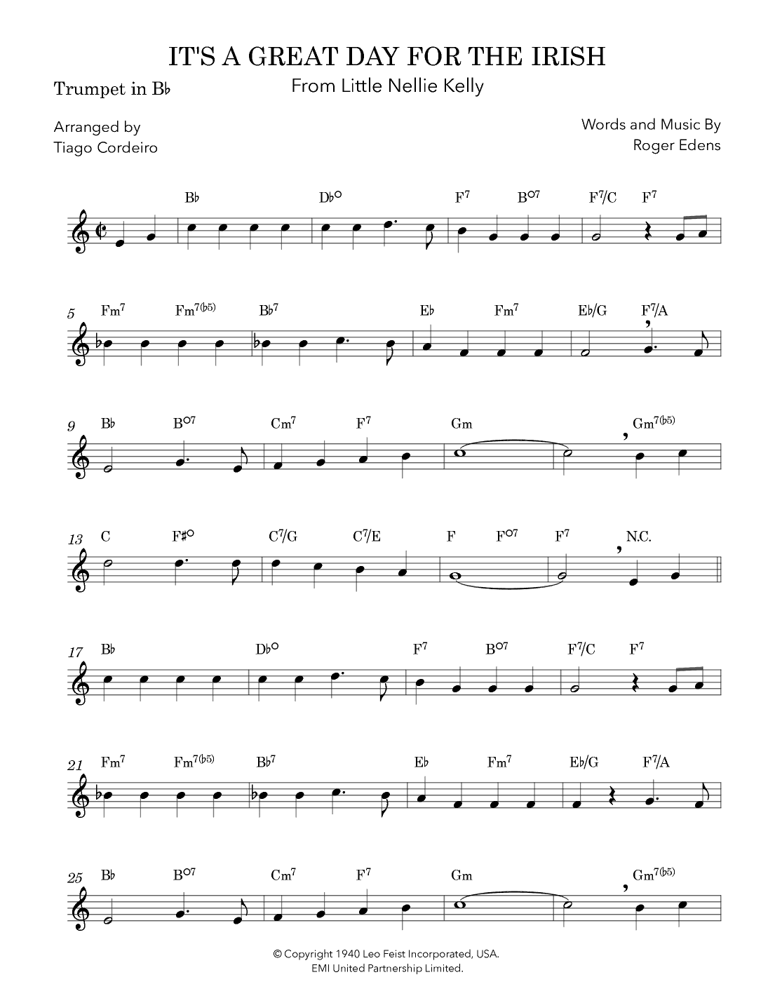 It's A Great Day For The Irish (arr. Tiago Cordeiro)