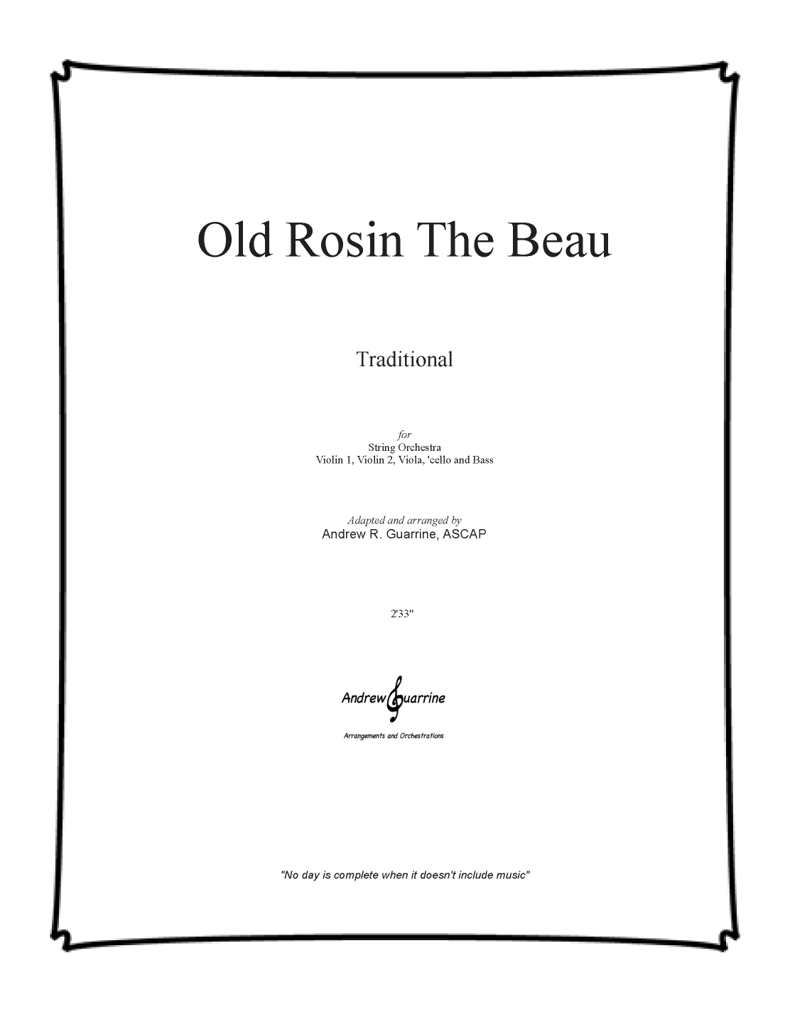 Old Rosin the Beau (arr. Andrew R. Guarrine)
