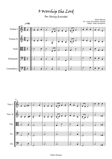 O Worship the Lord - Score Only (arr. Isaac Gonçalves)