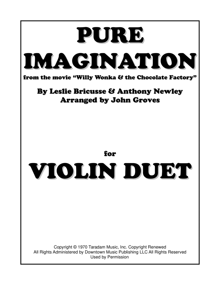 Pure Imagination (arr. John Groves)