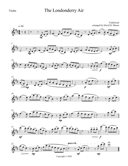 The Londonderry Air (arr. David D. Mason)