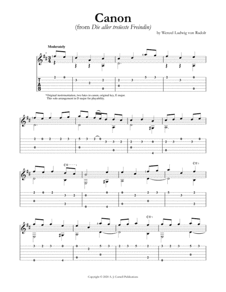 Canon (from Die aller treüeste Freindin) (arr. Mark Phillips)