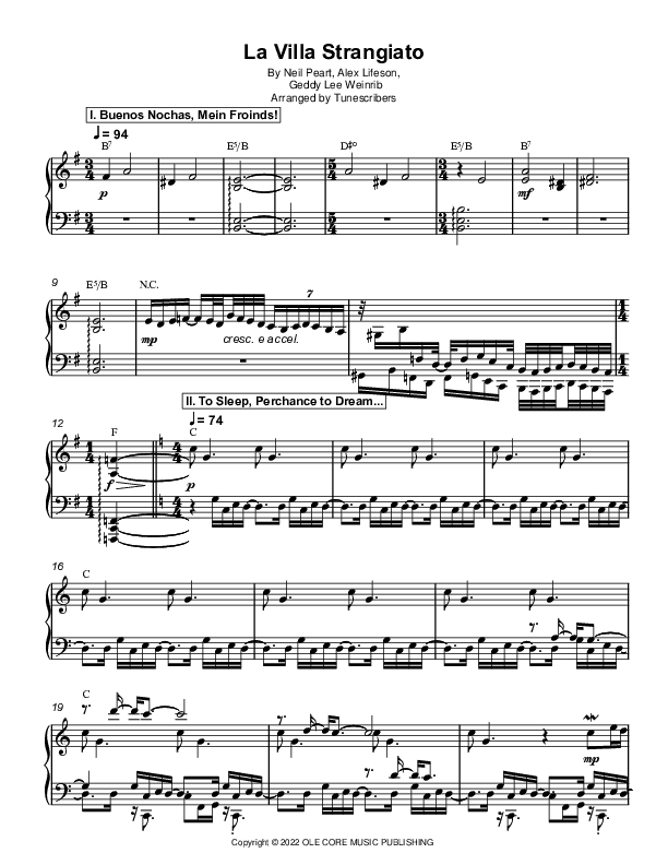 La Villa Strangiato (arr. Tunescribers)