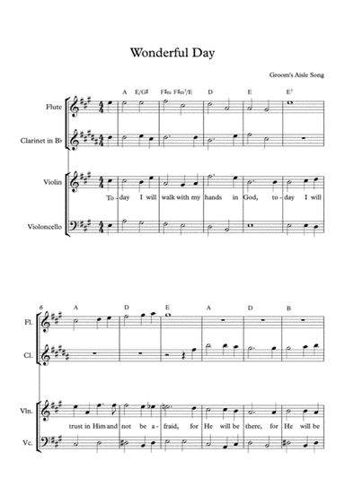 Wonderful Day - A Major (arr. Angie Wiranata)