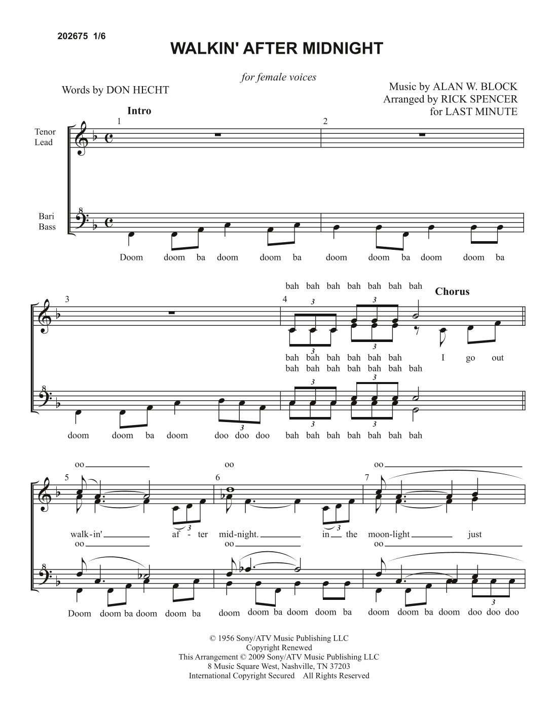 Walkin' After Midnight (arr. Rick Spencer)