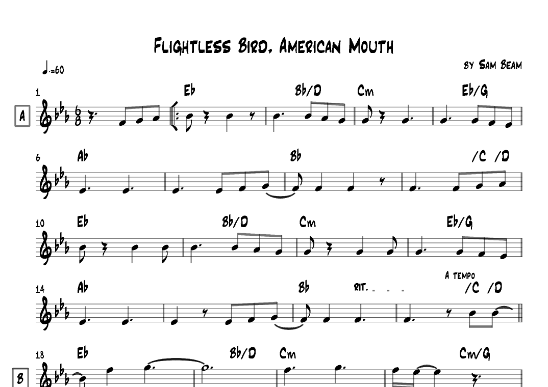 Flightless Bird, American Mouth (arr. Lef Germenlis)