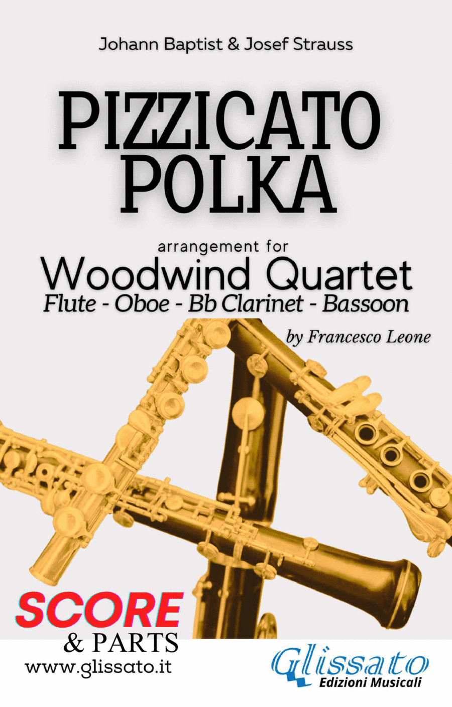 Pizzicato Polka - Woodwind Quartet (score & parts) (arr. Francesco Leone)