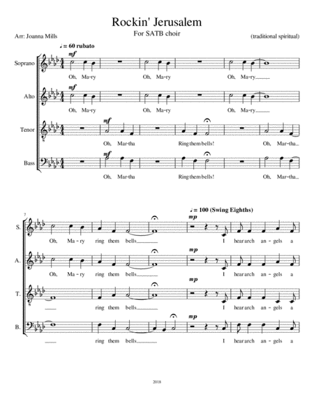 Rockin' Jerusalem (arr. Joanna Mills)