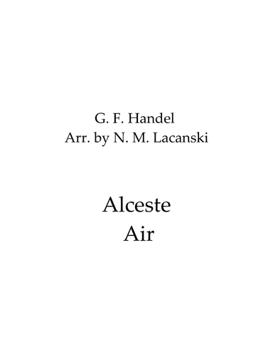 Alceste Air (Easy) (arr. Nick Lacanski)