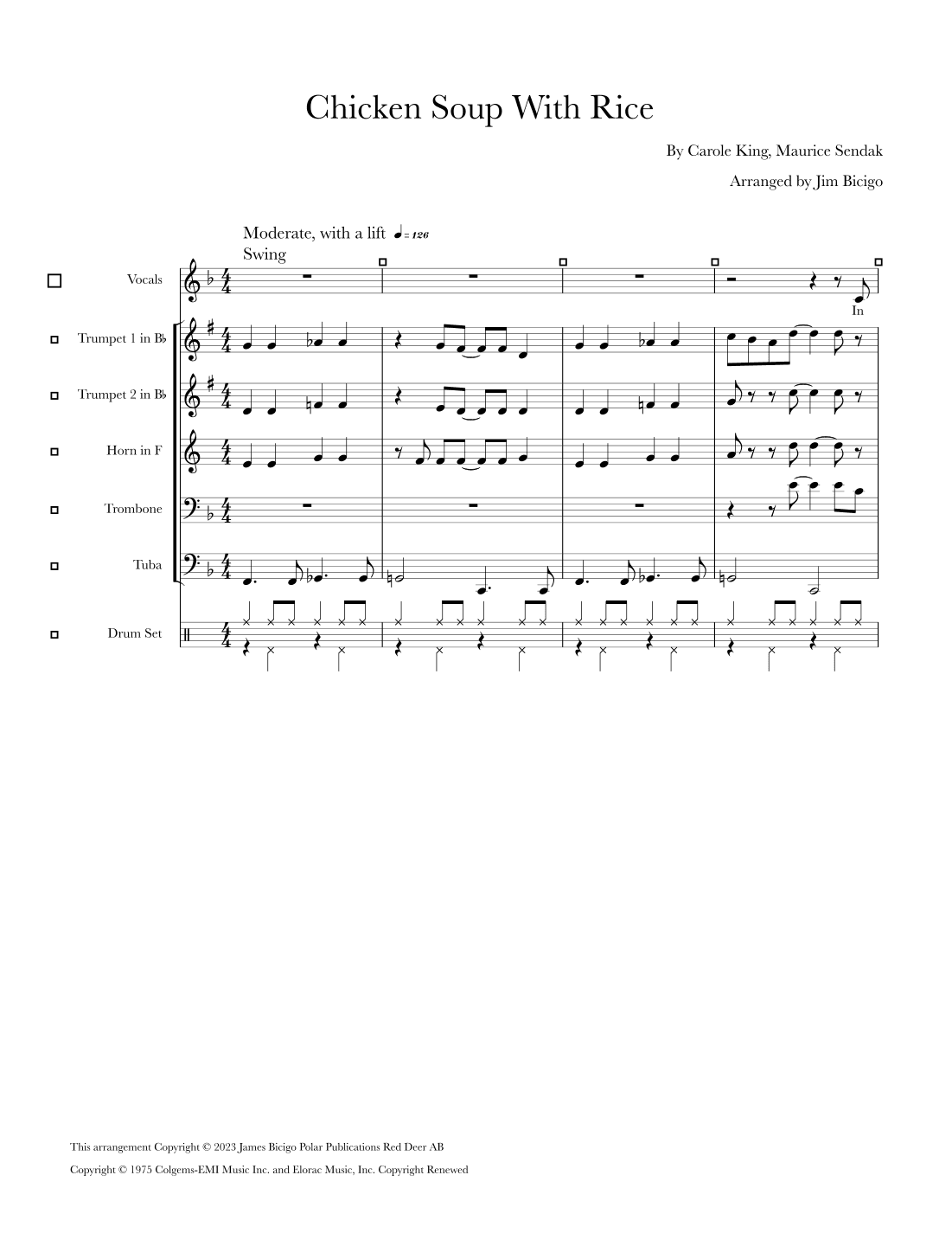 Chicken Soup With Rice (arr. Jim Bicigo)