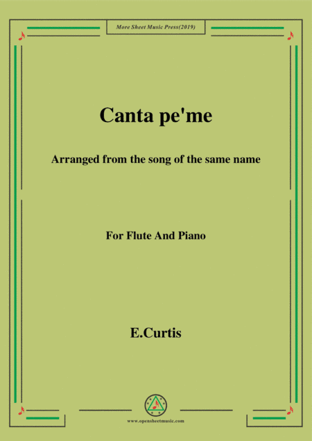 De Curtis-Canta pe' me in e minor,for Flute and Piano (arr. MSM)