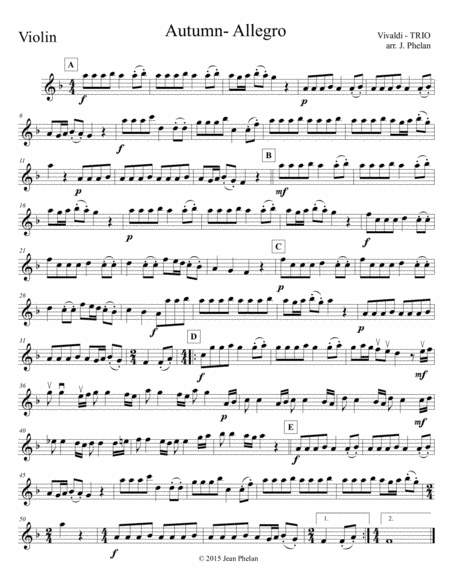 Autumn - Allegro mvt.1 TRIO (Violin, Viola /Violin2, Cello) (arr. Jean Phelan)