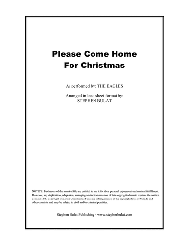 Please Come Home For Christmas (arr. Stehen Bulat)