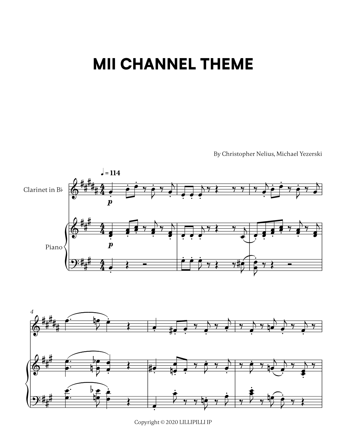 Mii Channel Theme (arr. Cadenza Editions)