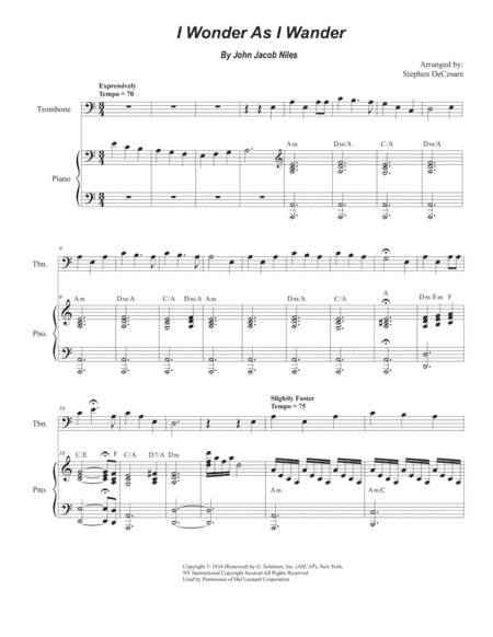 I Wonder As I Wander (arr. Stephen DeCesare)