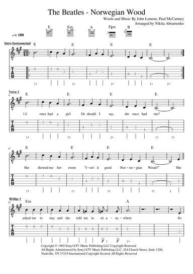 Norwegian Wood (this Bird Has Flown) (arr. Nikita Abramenko)