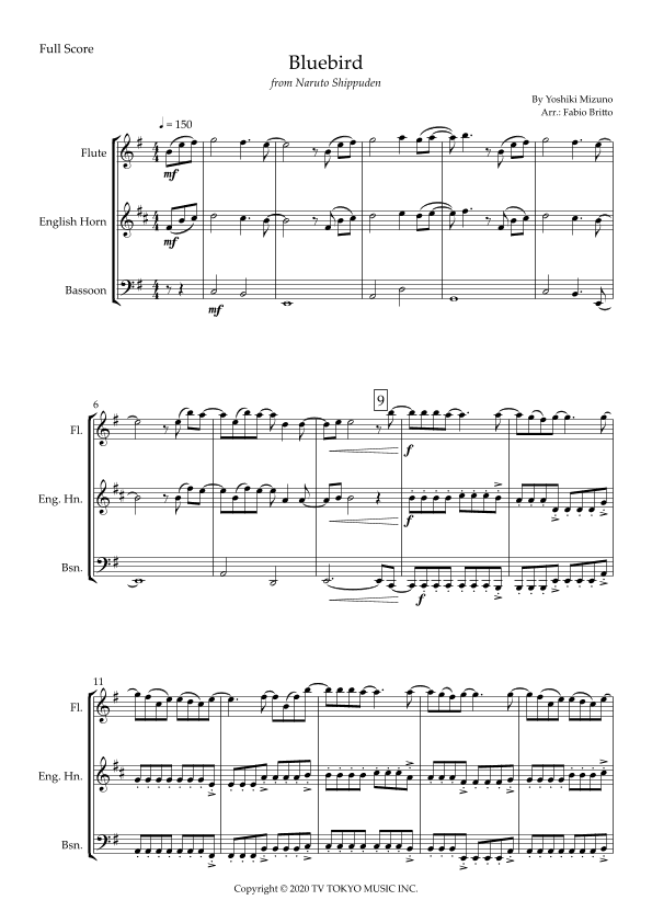Ikimono Gakari's Blue Bird (arr. Fabio Britto)