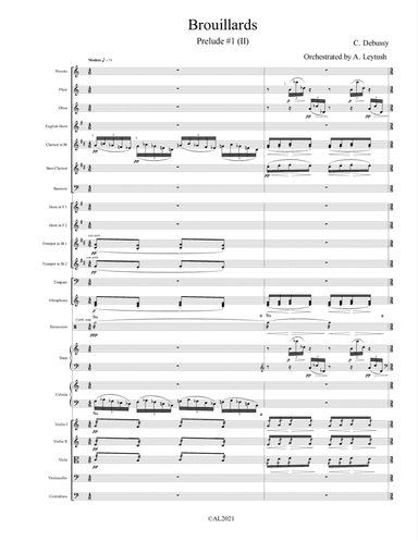 C. Debussy - The Complete Preludes, Prelude #1 (II) "Brouillards", Orchestrated by A. Leytush