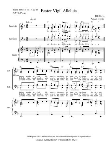 Easter Vigil Alleluia (SATB & piano) (arr. William H Hayes)