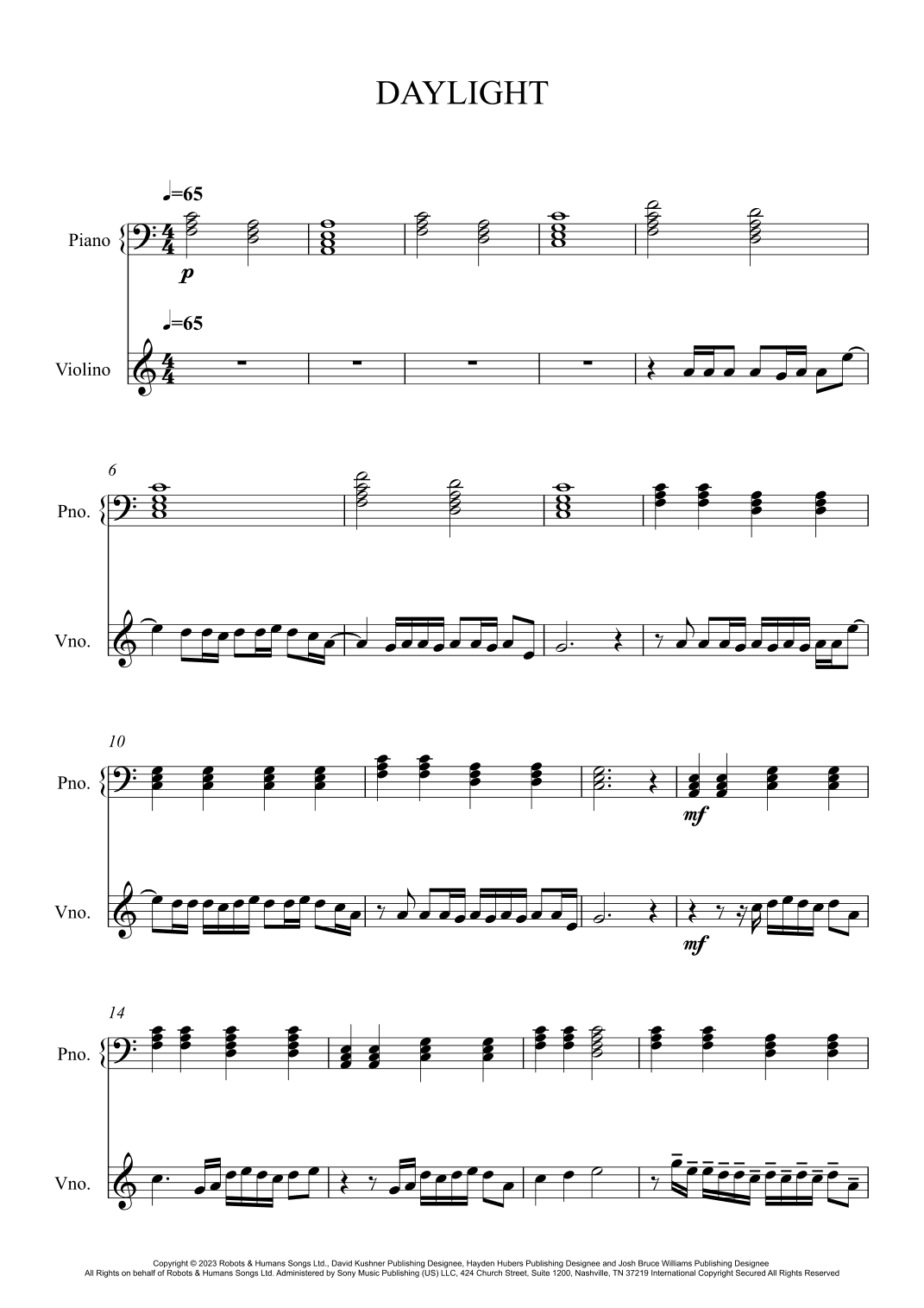 Daylight (arr. João Marcos Maciel)
